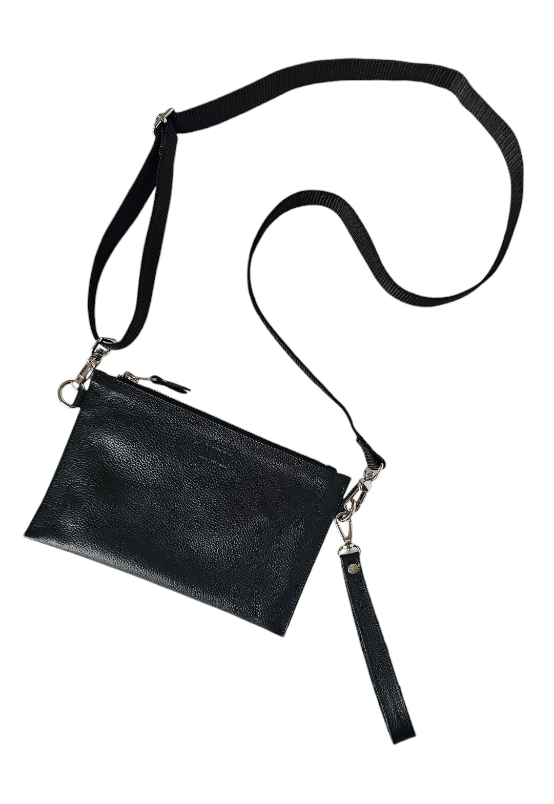 The Conscious Crossbody Clutch Bag - Black by MBH Leather, product view 3