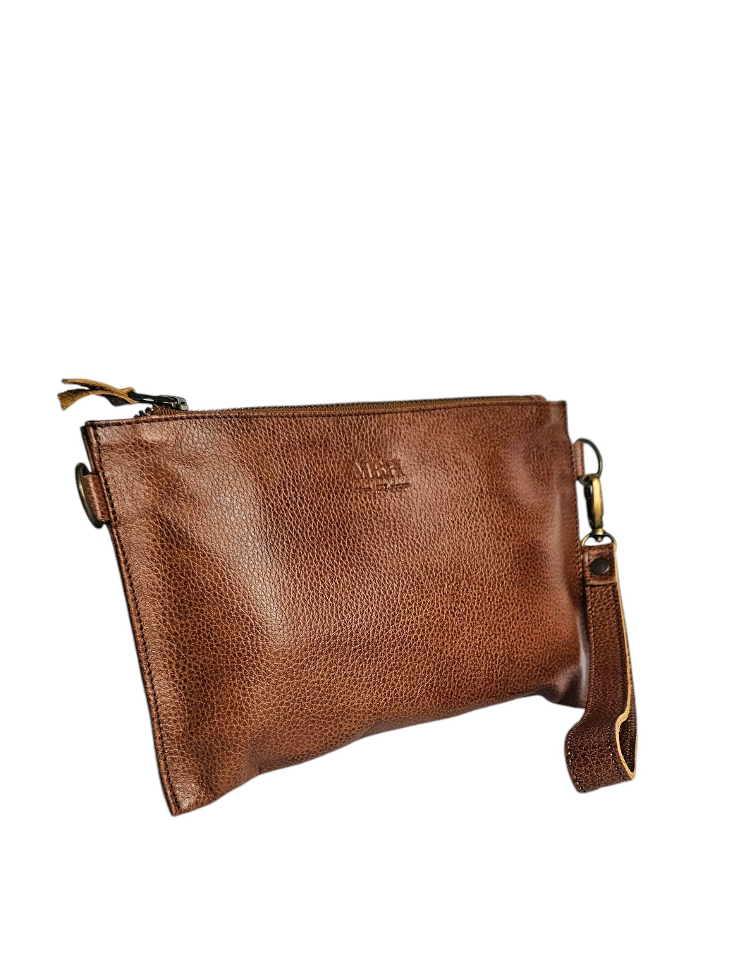 The Conscious Crossbody Clutch Bag - Brown by MBH Leather, product view 1