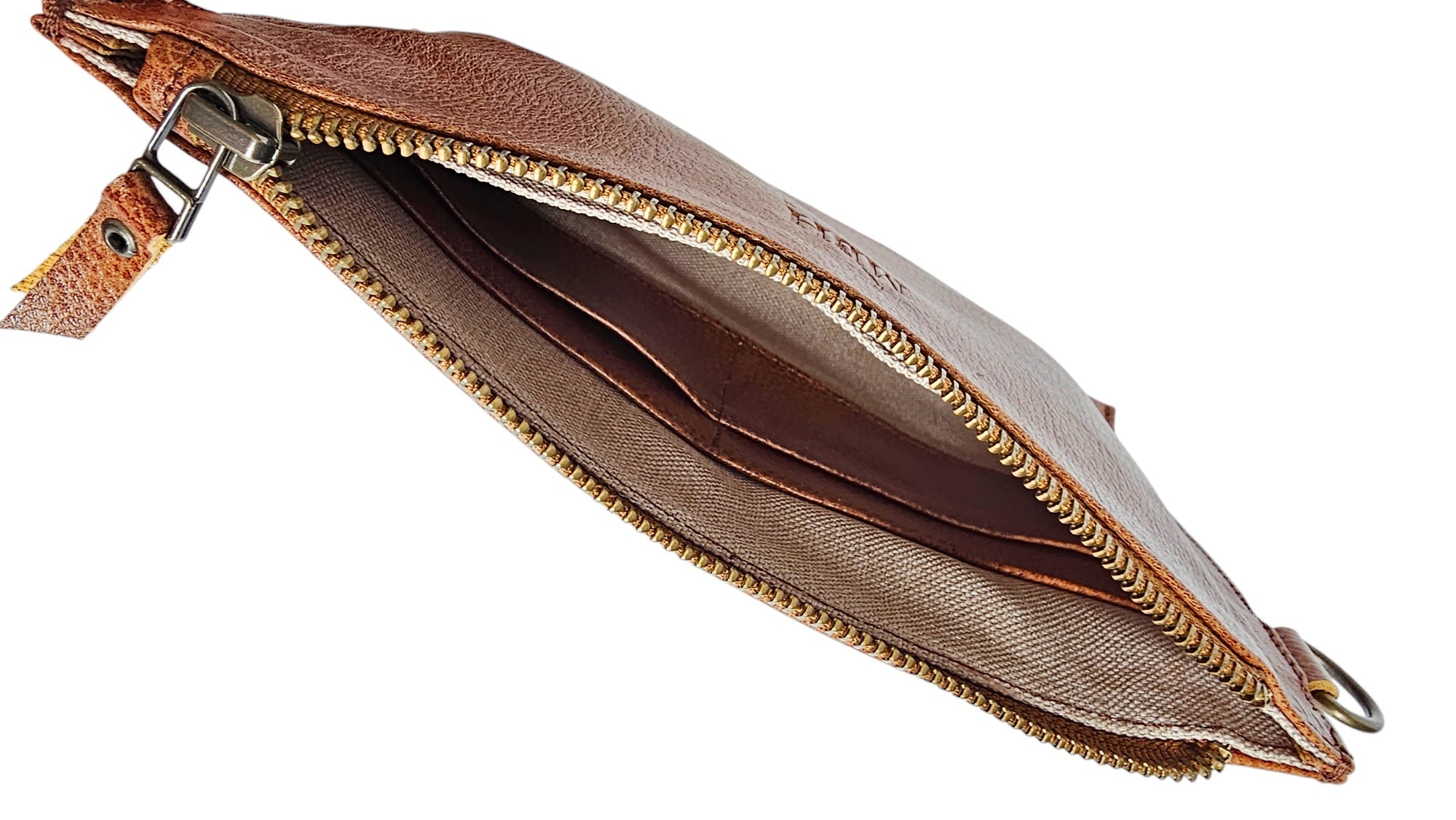 The Conscious Crossbody Clutch Bag - Brown by MBH Leather, product view 3