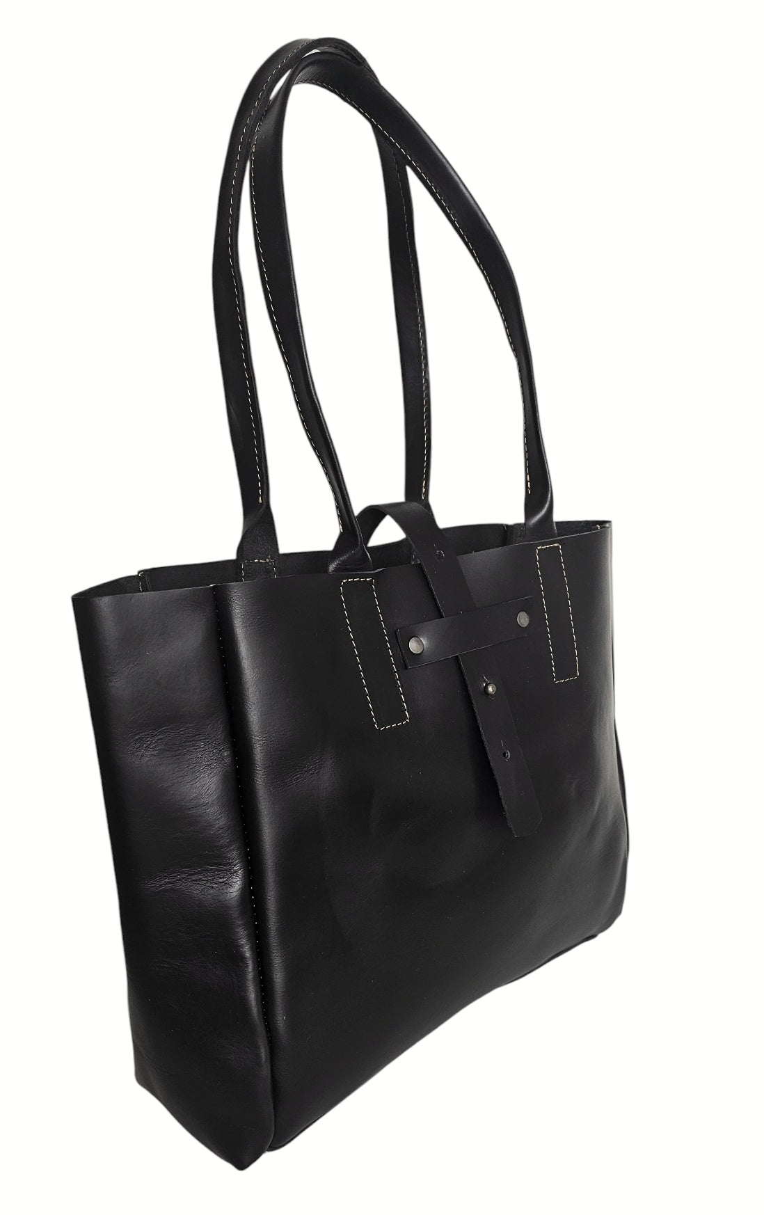 The Elara Tote Bag - Black by MBH Leather, product view 2