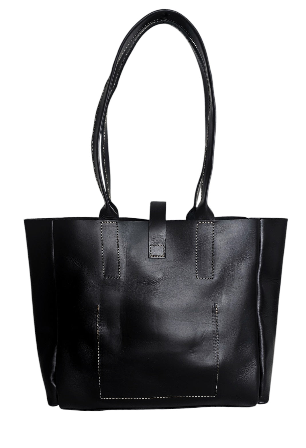 The Elara Tote Bag - Black by MBH Leather, product view 3