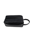 The Executive Double Zip Toiletry Bag - Black by MBH Leather, product view 3