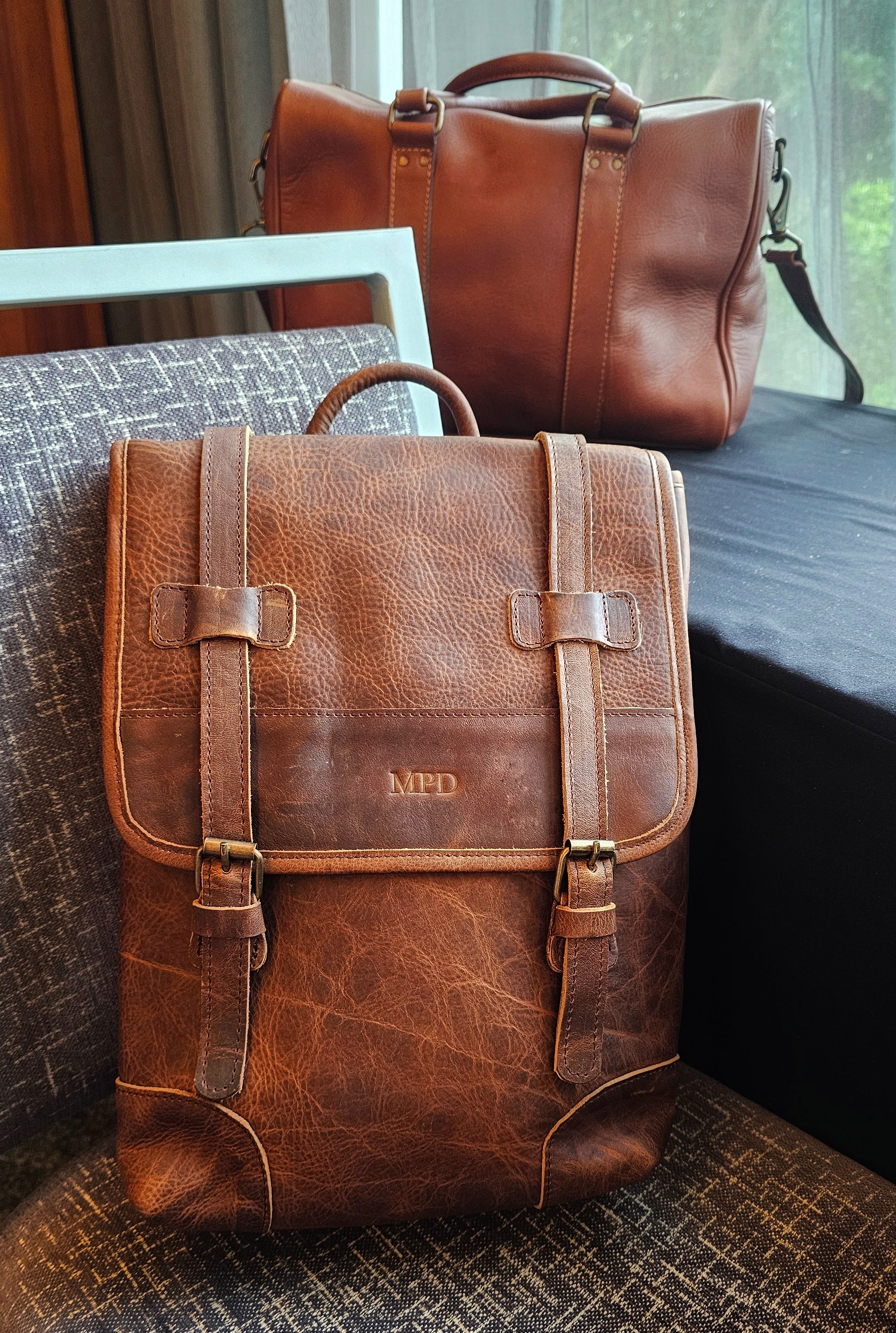 The Ferrano Leather Backpack - Brown by MBH Leather, product view 1