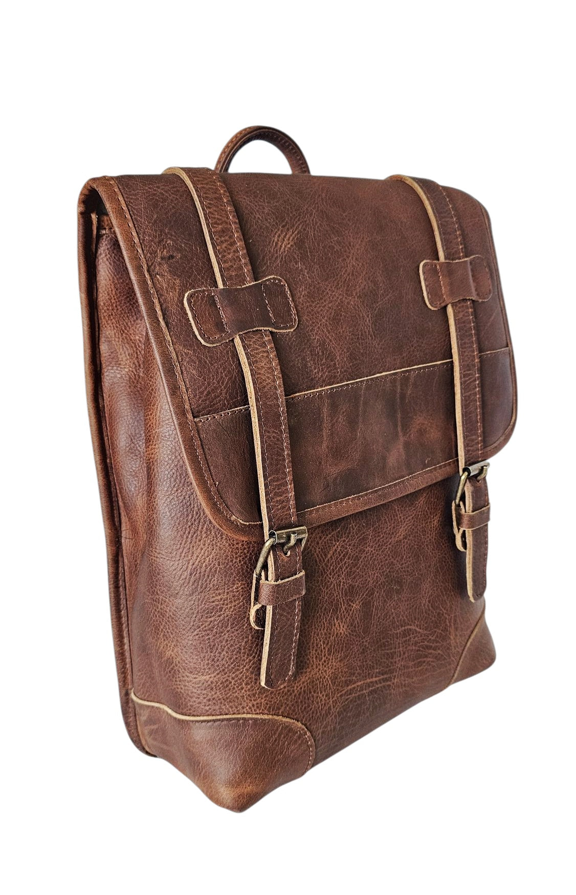 The Ferrano Leather Backpack - Brown by MBH Leather, product view 4