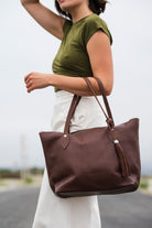The Florentine Tote Bag- Brown by MBH Leather, product view 1