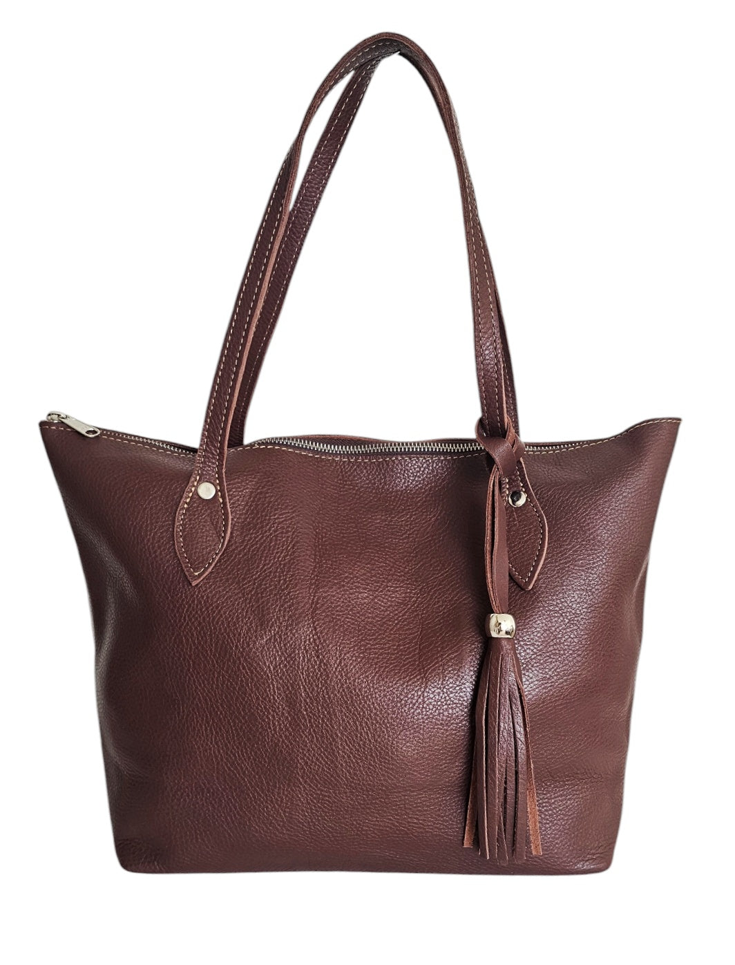 The Florentine Tote Bag- Brown by MBH Leather, product view 2