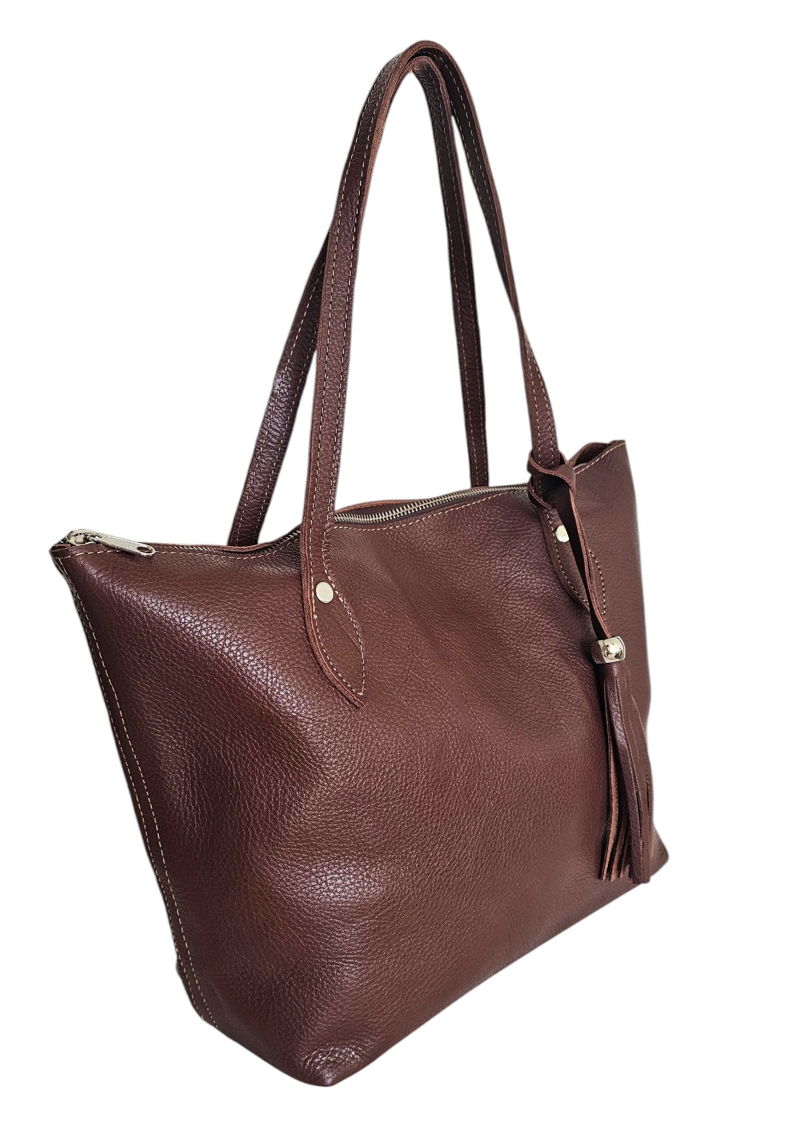 The Florentine Tote Bag- Brown by MBH Leather, product view 4