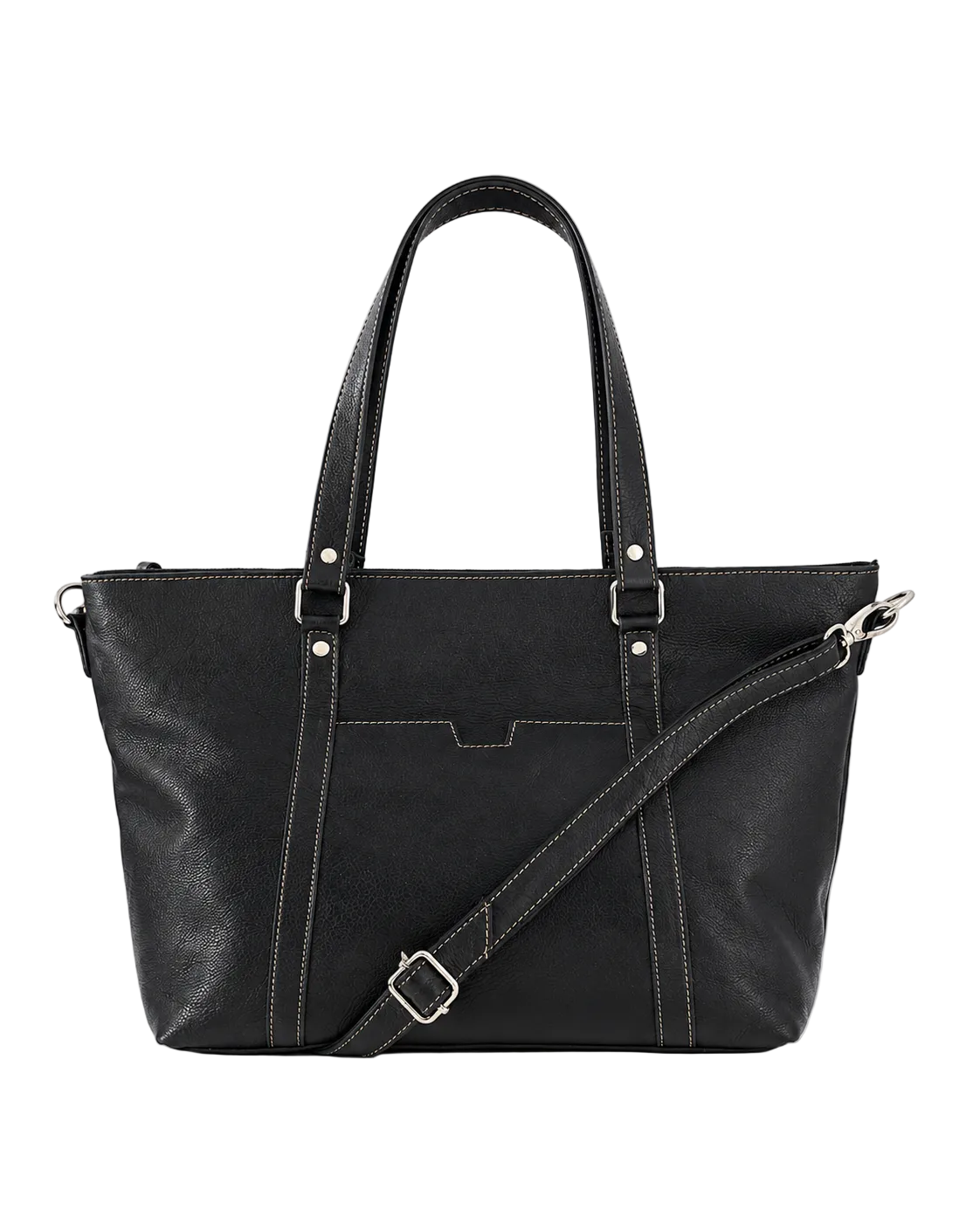 The Icon Leather Tote Bag - Black by MBH Leather, product view 2