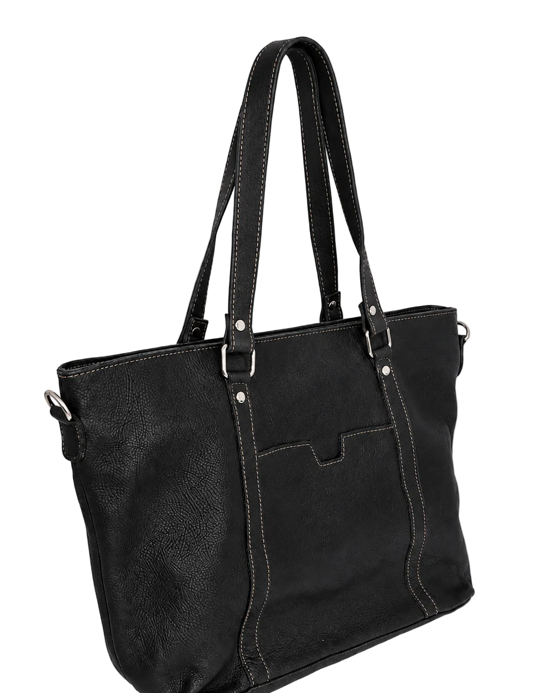 The Icon Leather Tote Bag - Black by MBH Leather, product view 3