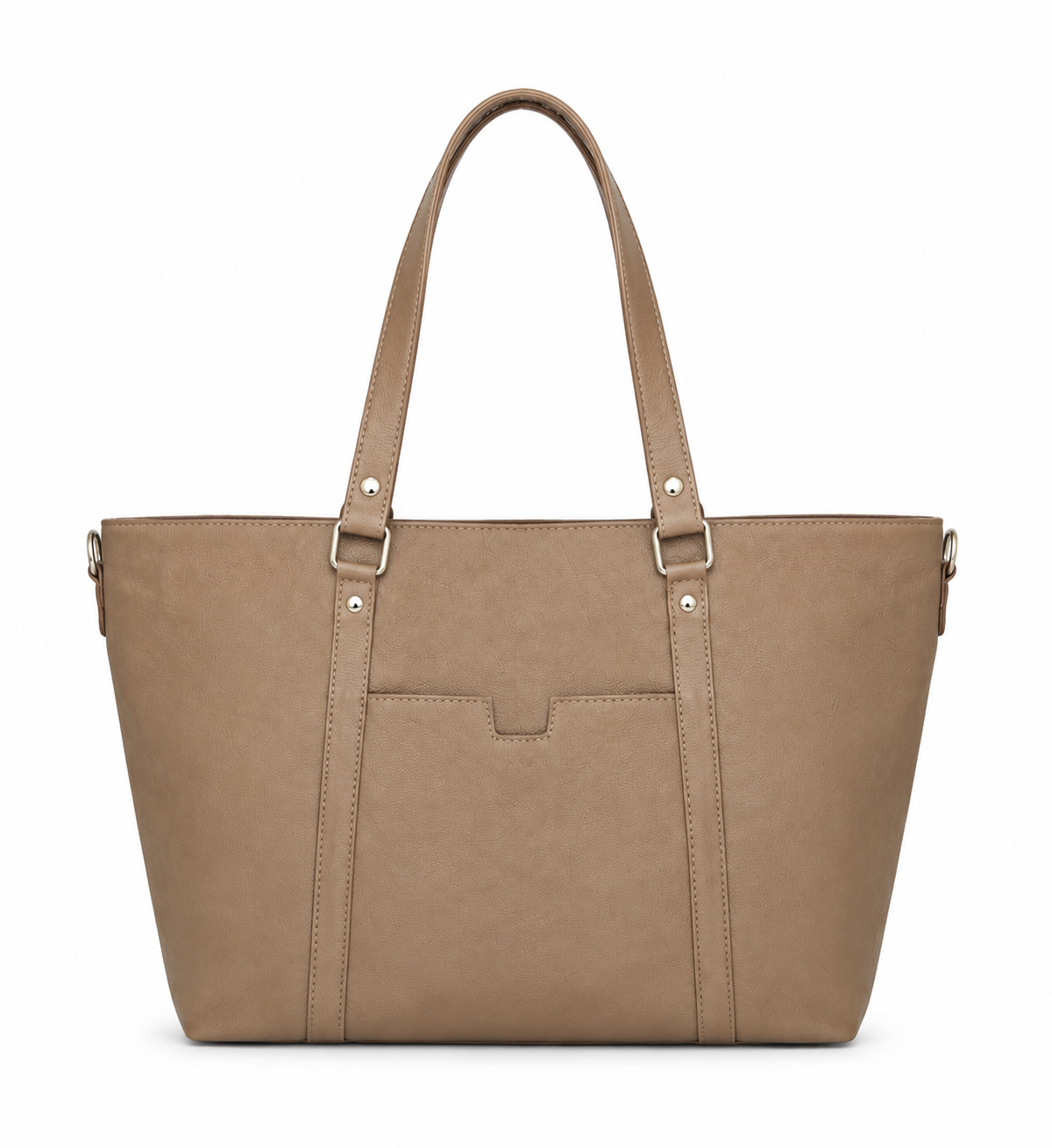 The Icon Leather Tote Bag - Warm Taupe by MBH Leather, product view 2
