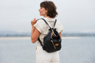The Luxe Carryall Backpack and Shoulder Bag - Black by MBH Leather, product view 3