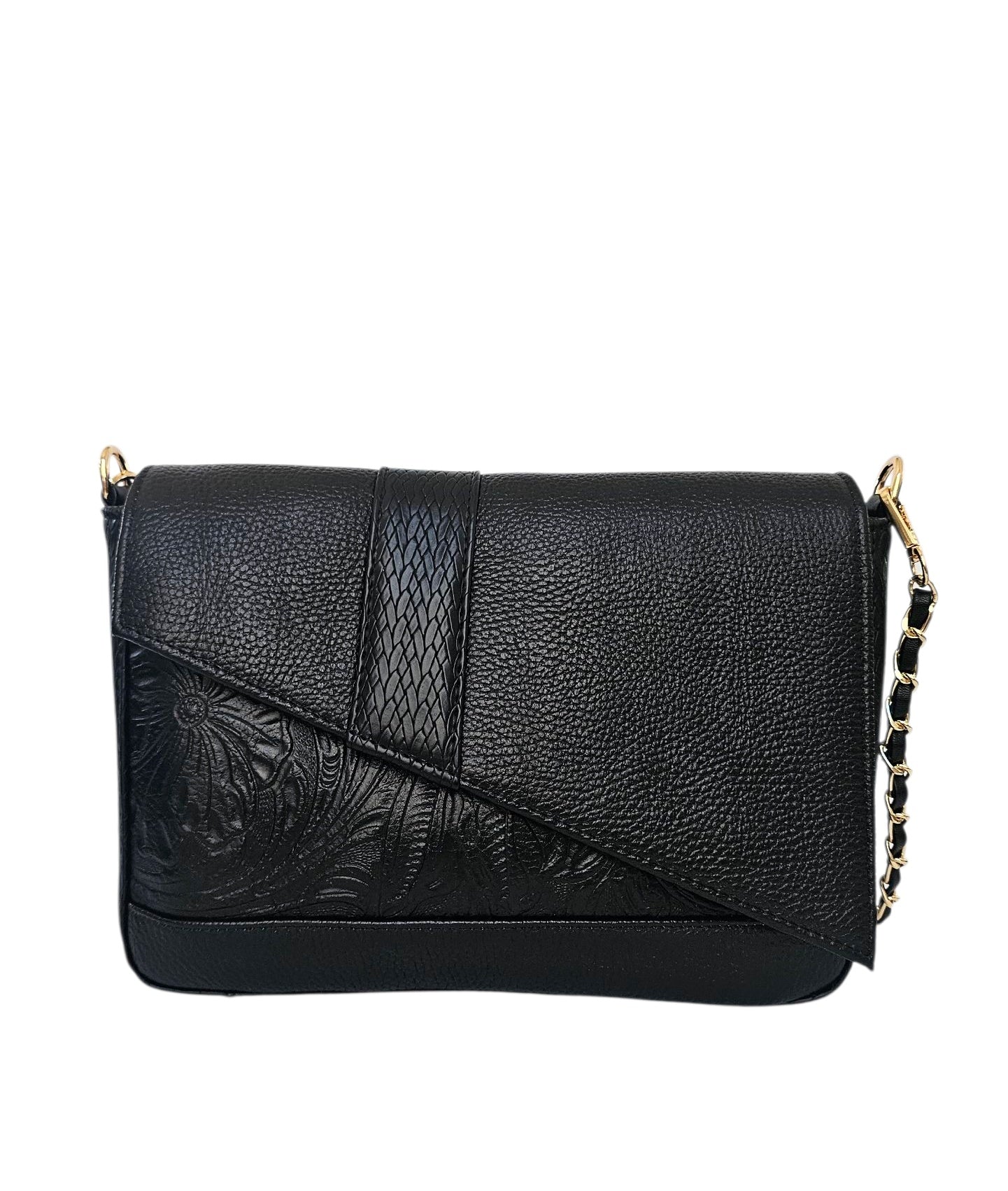 The Marquesa Crossbody Bag - Black by MBH Leather, product view 1