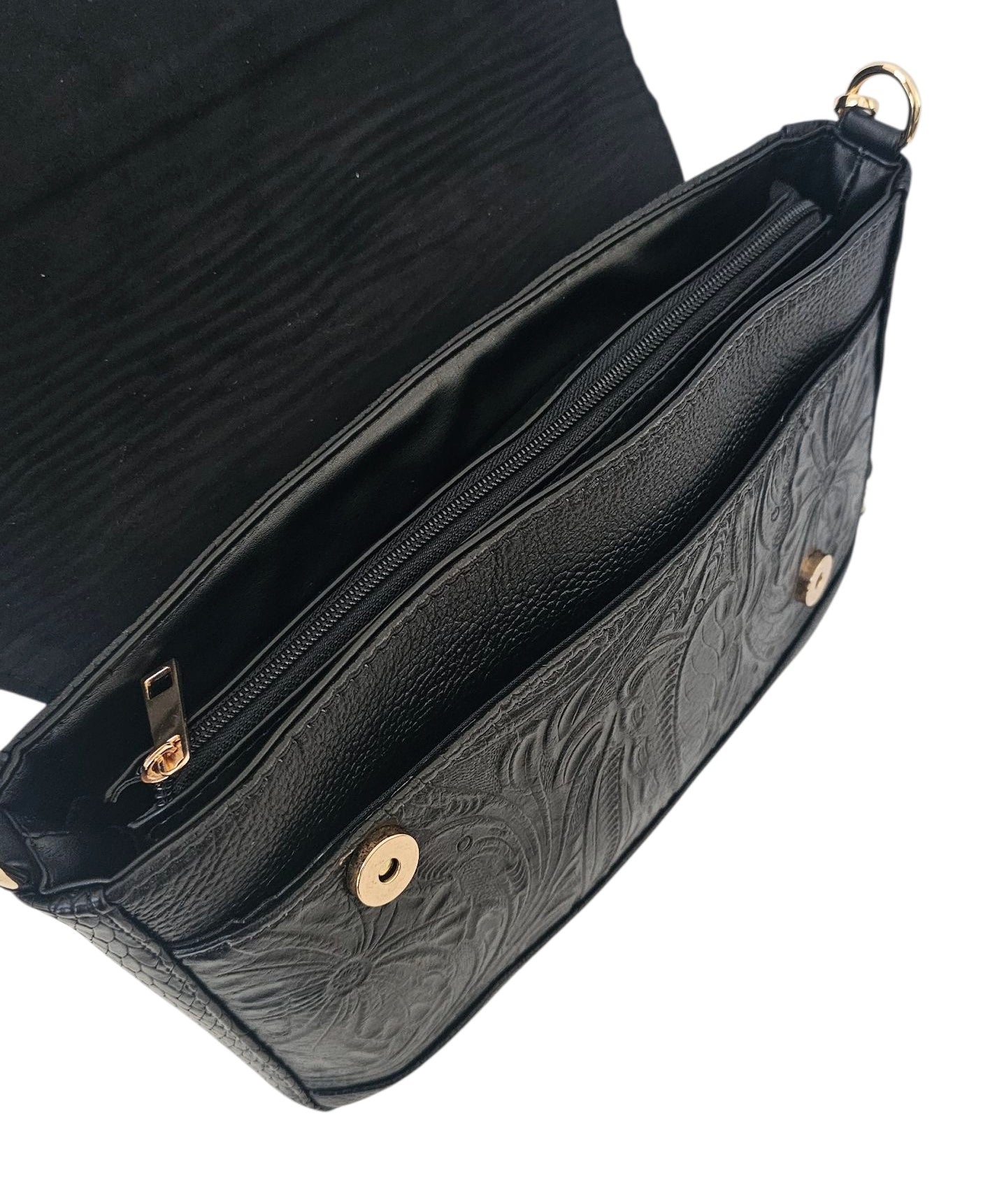 The Marquesa Crossbody Bag - Black by MBH Leather, product view 3