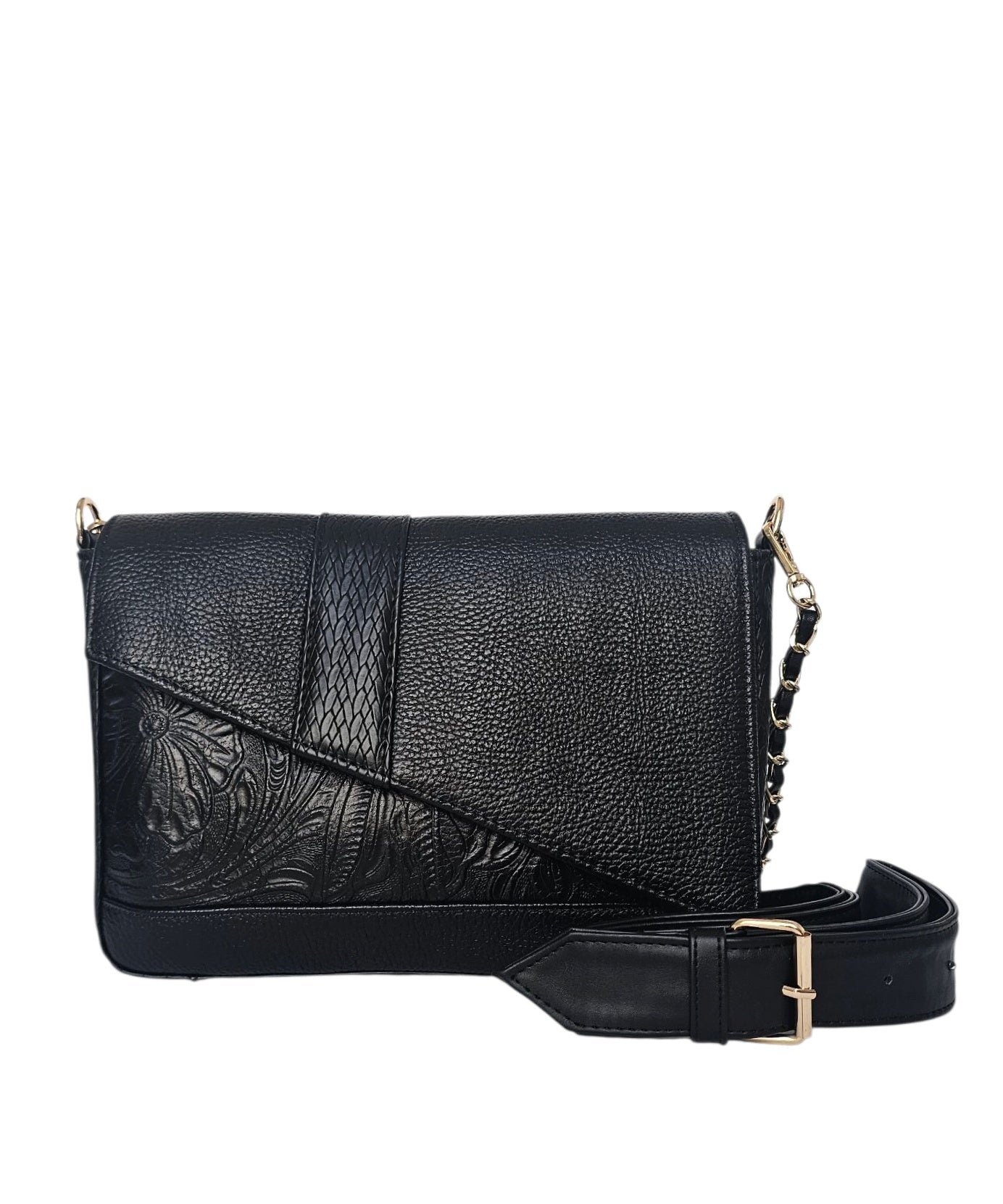 The Marquesa Crossbody Bag - Black by MBH Leather, product view 4