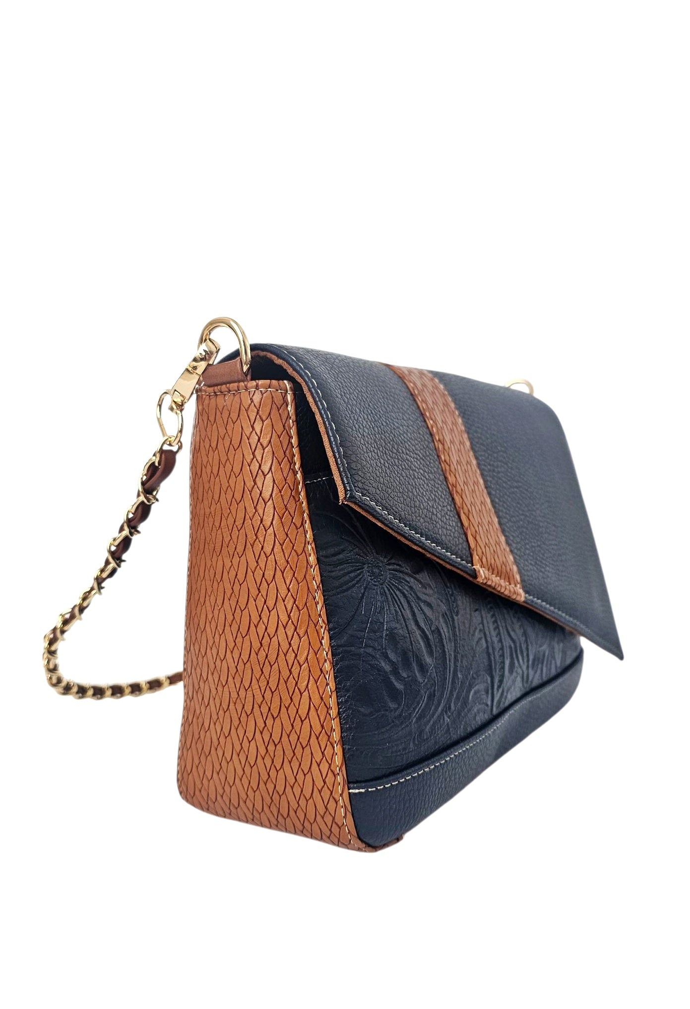 The Marquesa Crossbody Bag - Navy by MBH Leather, product view 2