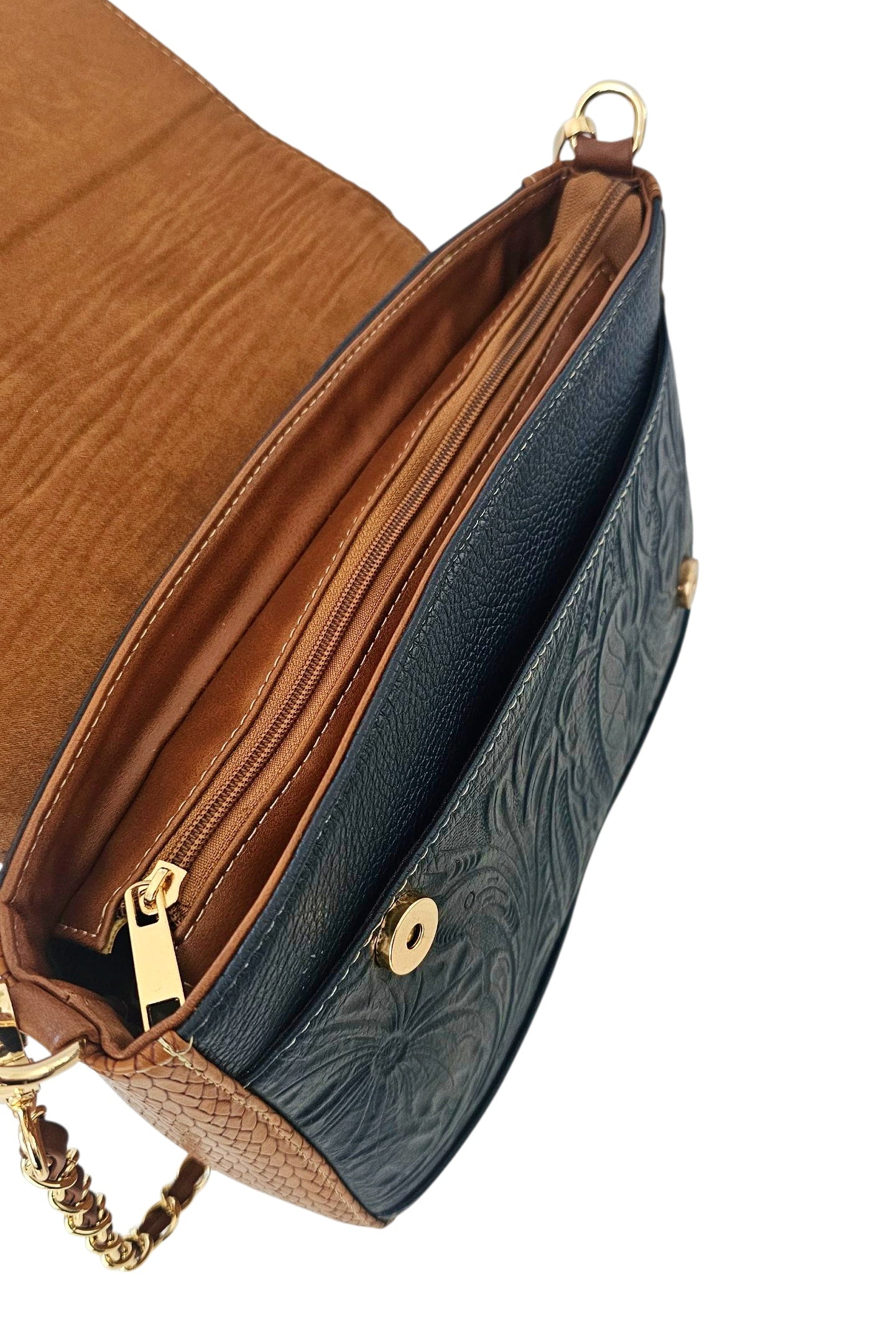 The Marquesa Crossbody Bag - Navy by MBH Leather, product view 5