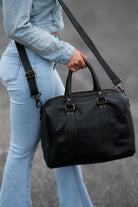 The Montclaire Weekender Travel Bag- Black by MBH Leather, product view 3