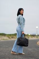 The Montclaire Weekender Travel Bag- Black by MBH Leather, product view 5