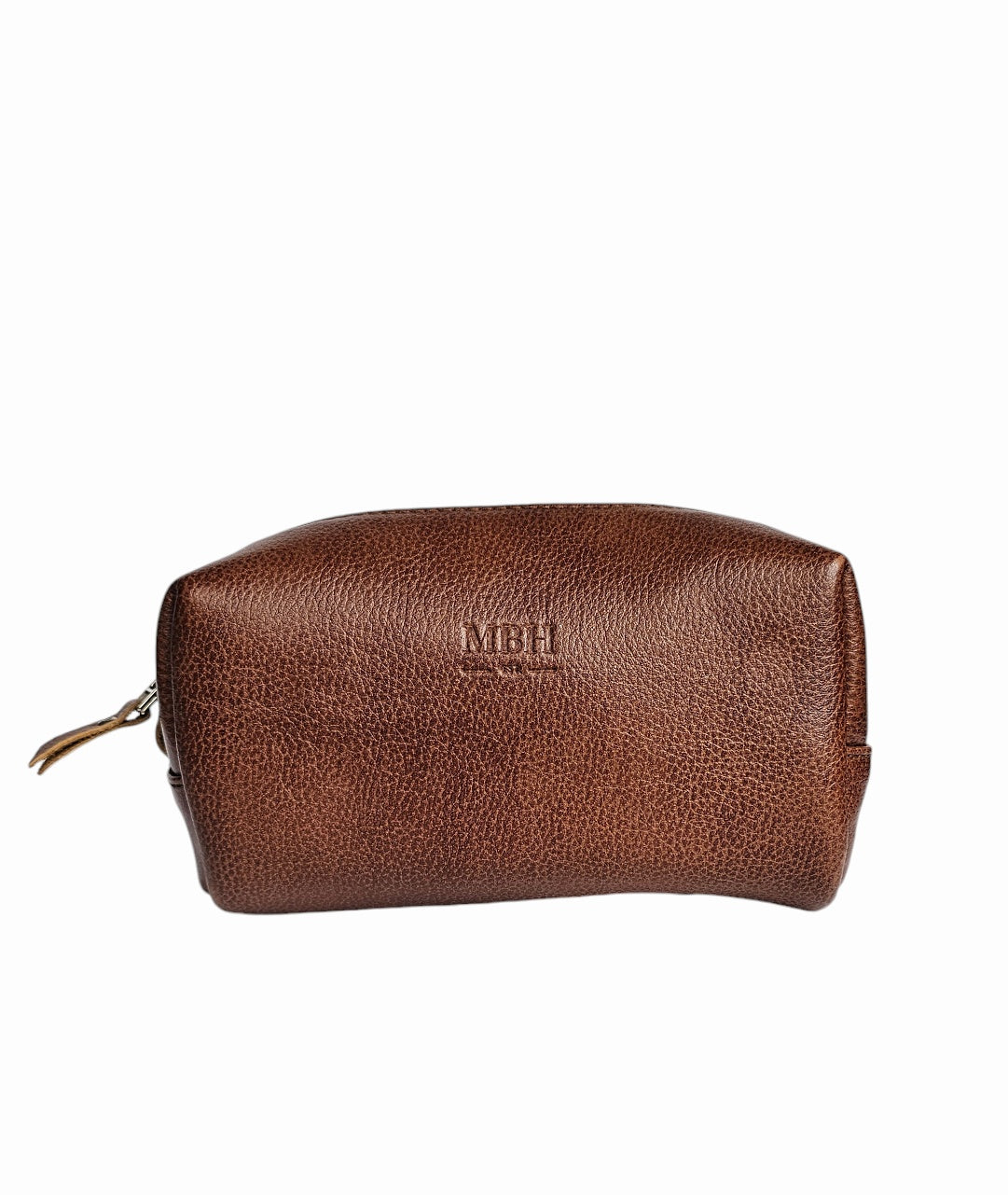 The Petite Luxe Makeup Pouch - Brown by MBH Leather, product view 1