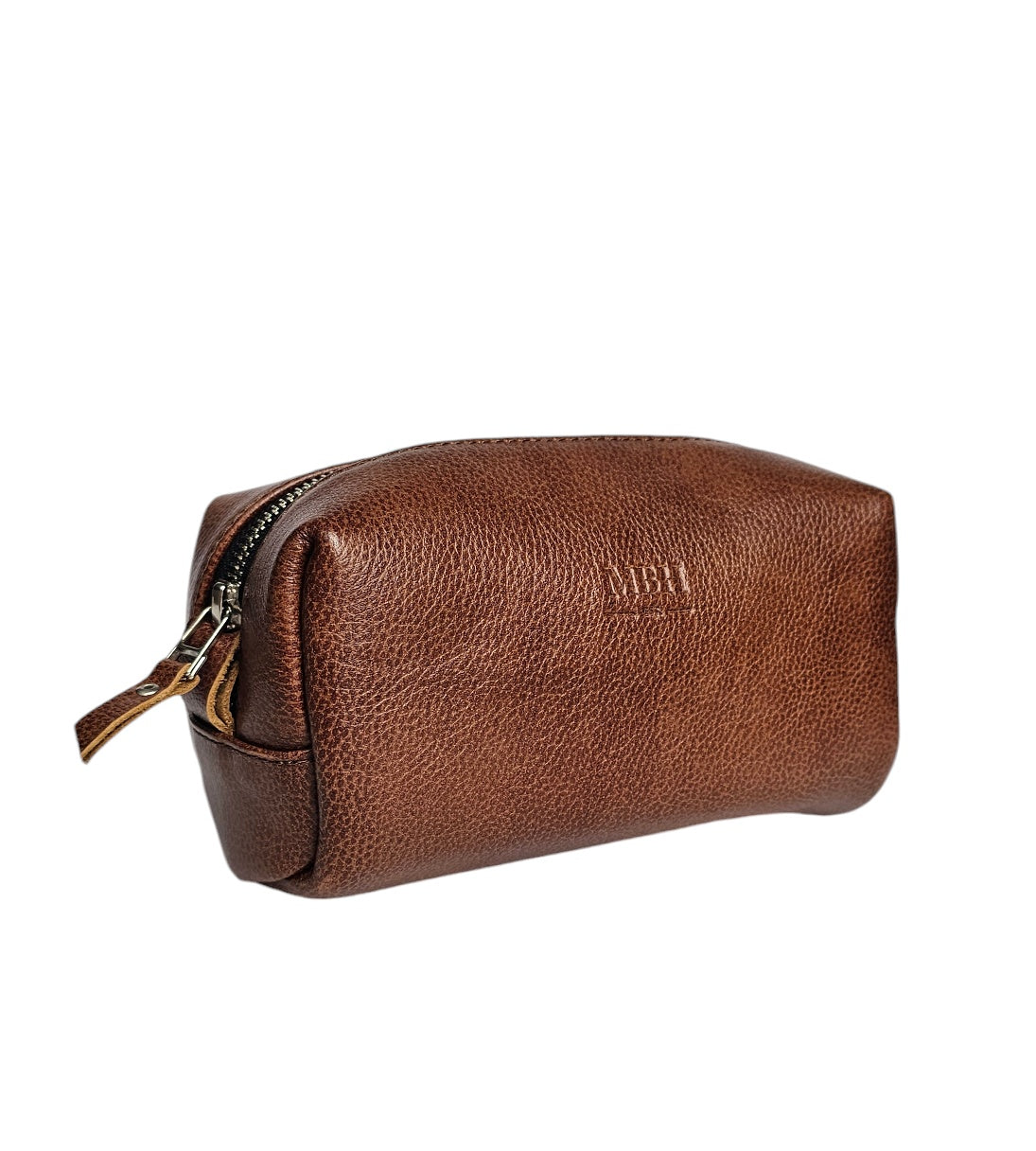 The Petite Luxe Makeup Pouch - Brown by MBH Leather, product view 2