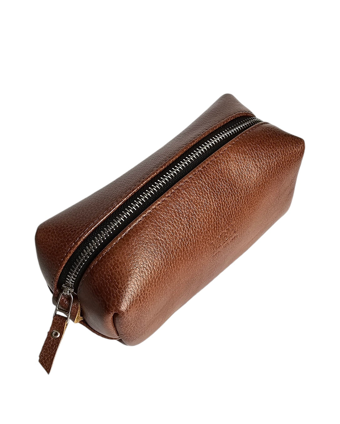The Petite Luxe Makeup Pouch - Brown by MBH Leather, product view 3