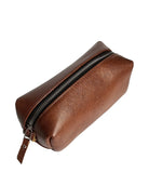The Petite Luxe Makeup Pouch - Brown by MBH Leather, product view 3