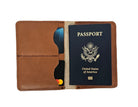 The Traveler Leather Passport Wallet - Brown by MBH Leather, product view 2