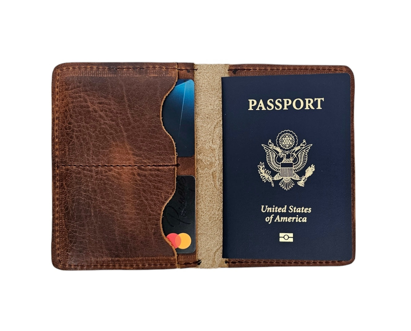 The Traveler Leather Passport Wallet - Espresso by MBH Leather, product view 2