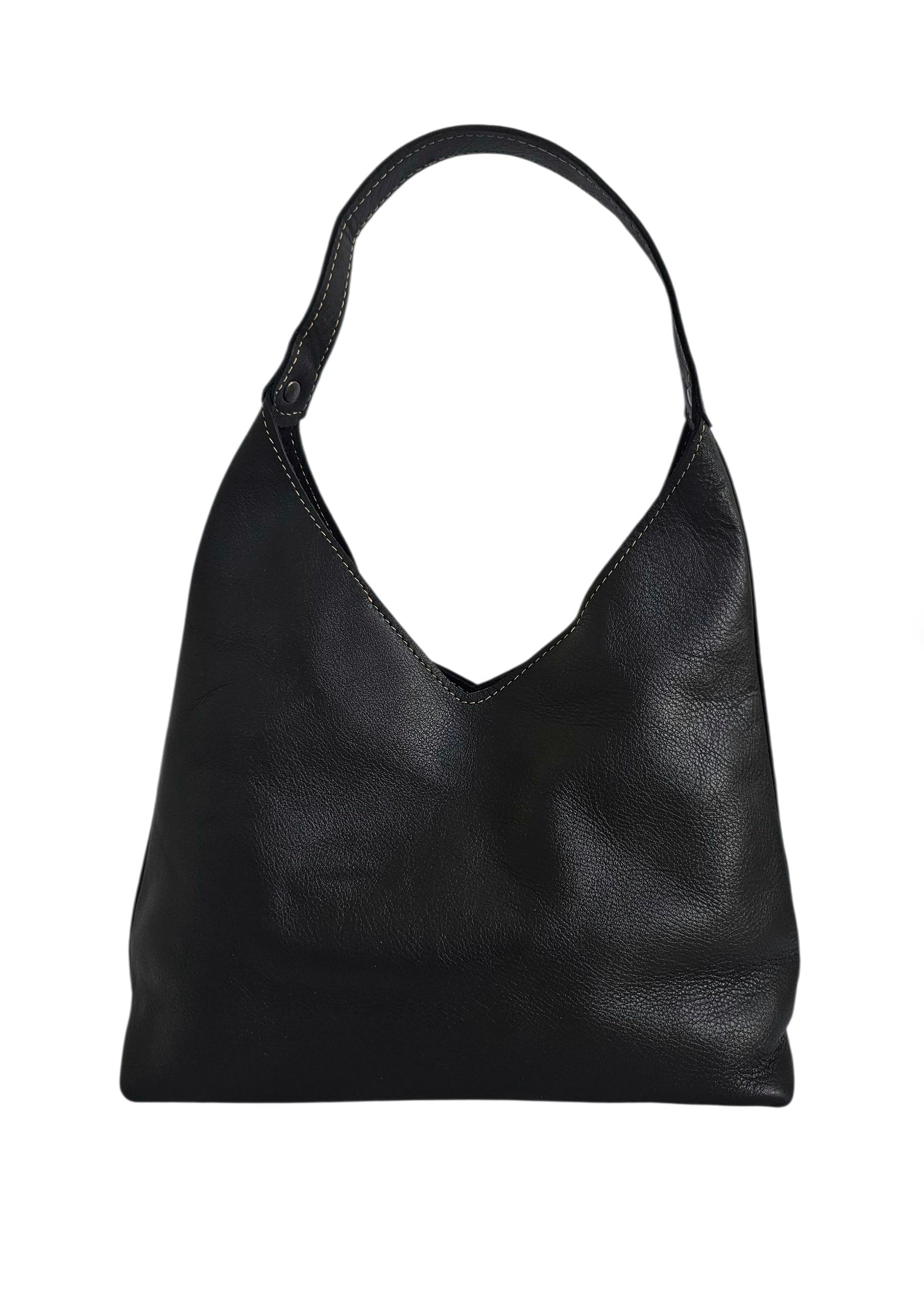 The Verona Classic Shoulder Bag - Black by MBH Leather, product view 1