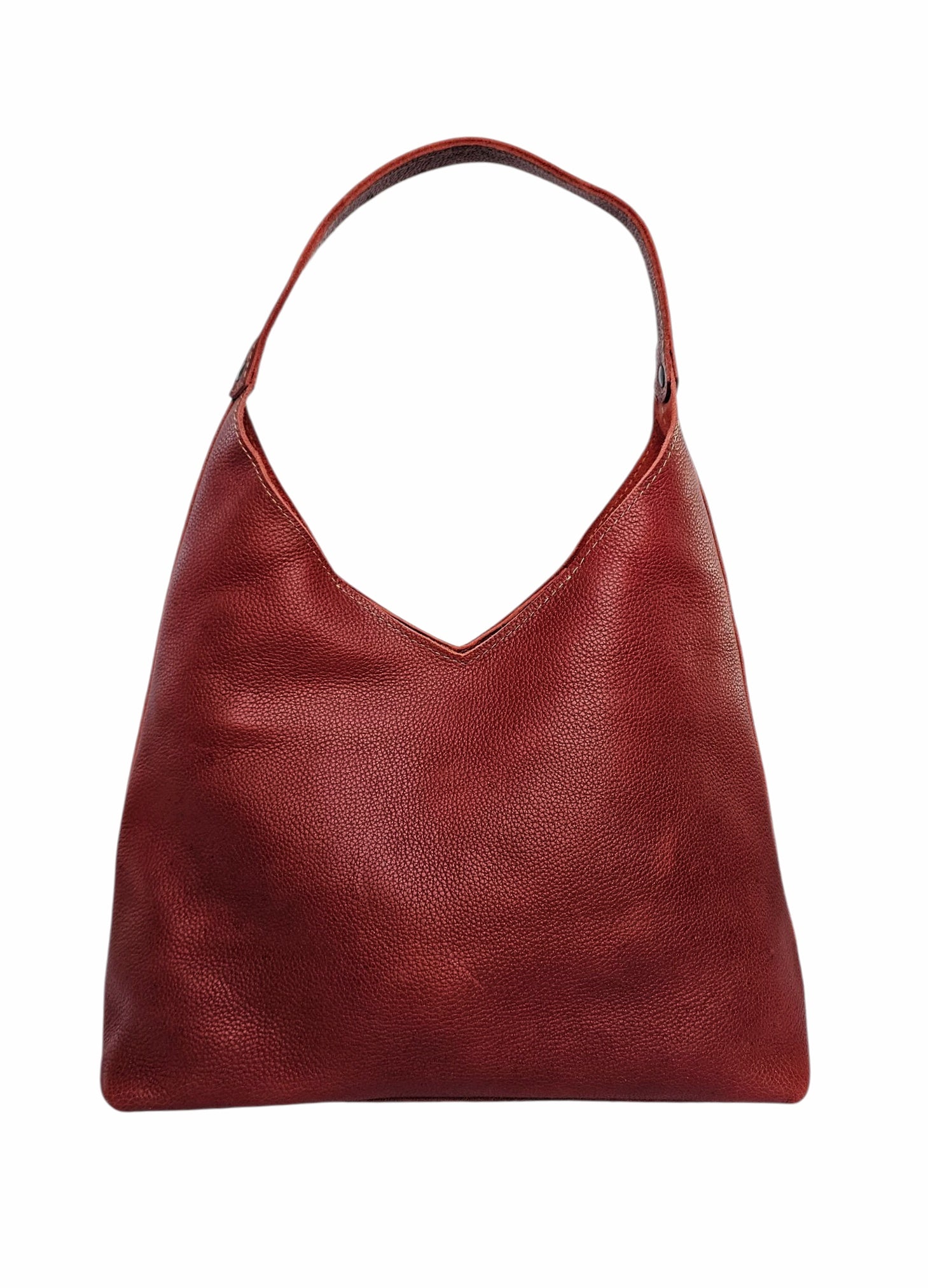 The Verona Classic Shoulder Bag - Mahogany by MBH Leather, product view 1