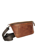 The Voyager Crossbody Sling Bag - Brown by MBH Leather, product view 2