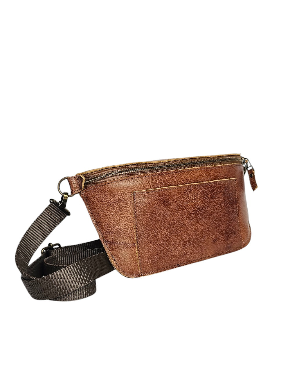The Voyager Crossbody Sling Bag - Brown by MBH Leather, product view 2