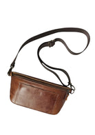 The Voyager Crossbody Sling Bag - Brown by MBH Leather, product view 3