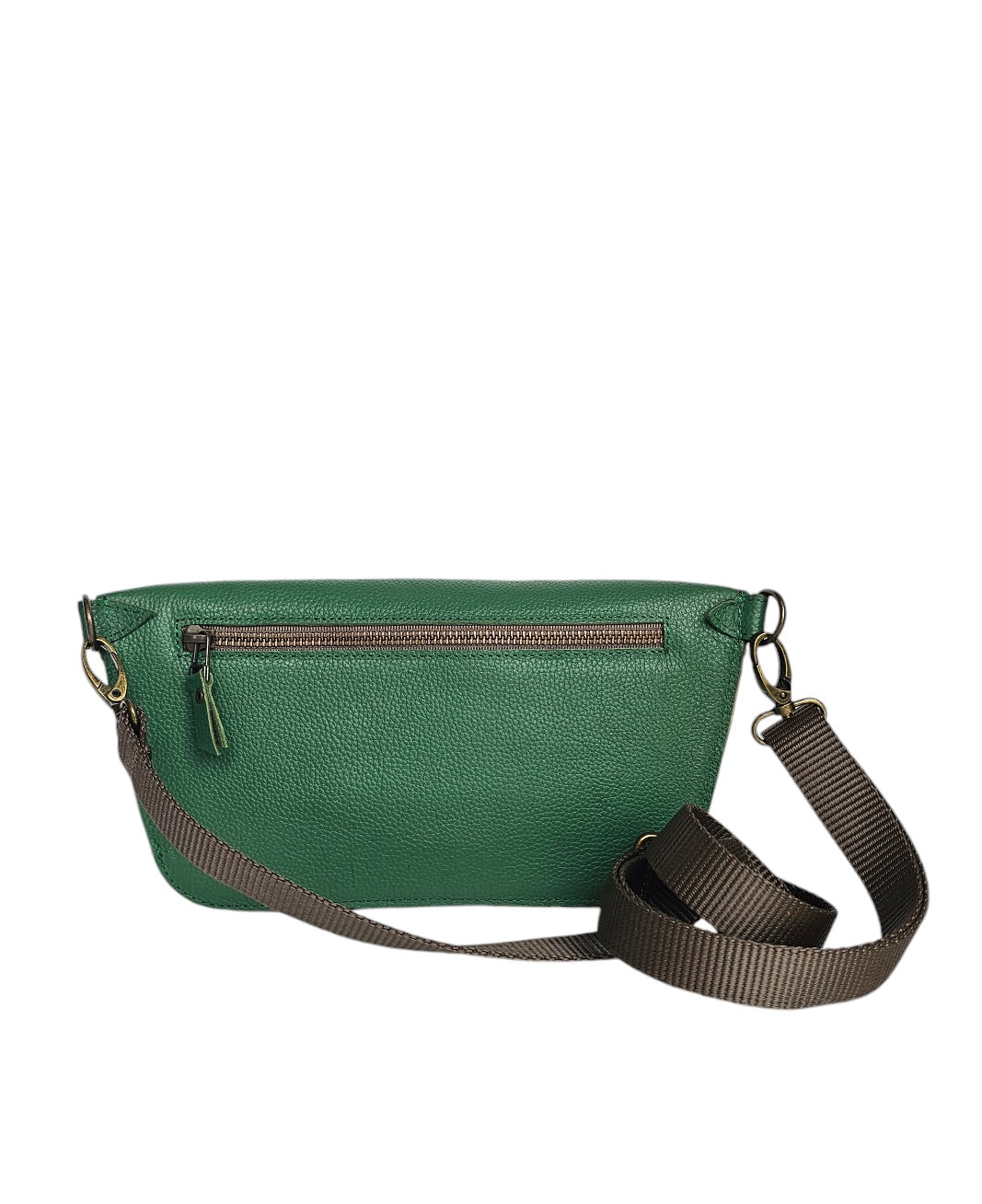 The Voyager Crossbody Sling Bag - Olive Green by MBH Leather, product view 2