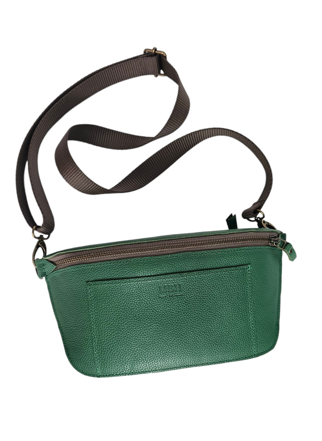 The Voyager Crossbody Sling Bag - Olive Green by MBH Leather, product view 5