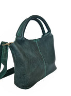 Valencia Leather Crossbody Bag- Green by MBH Leather, product view 4