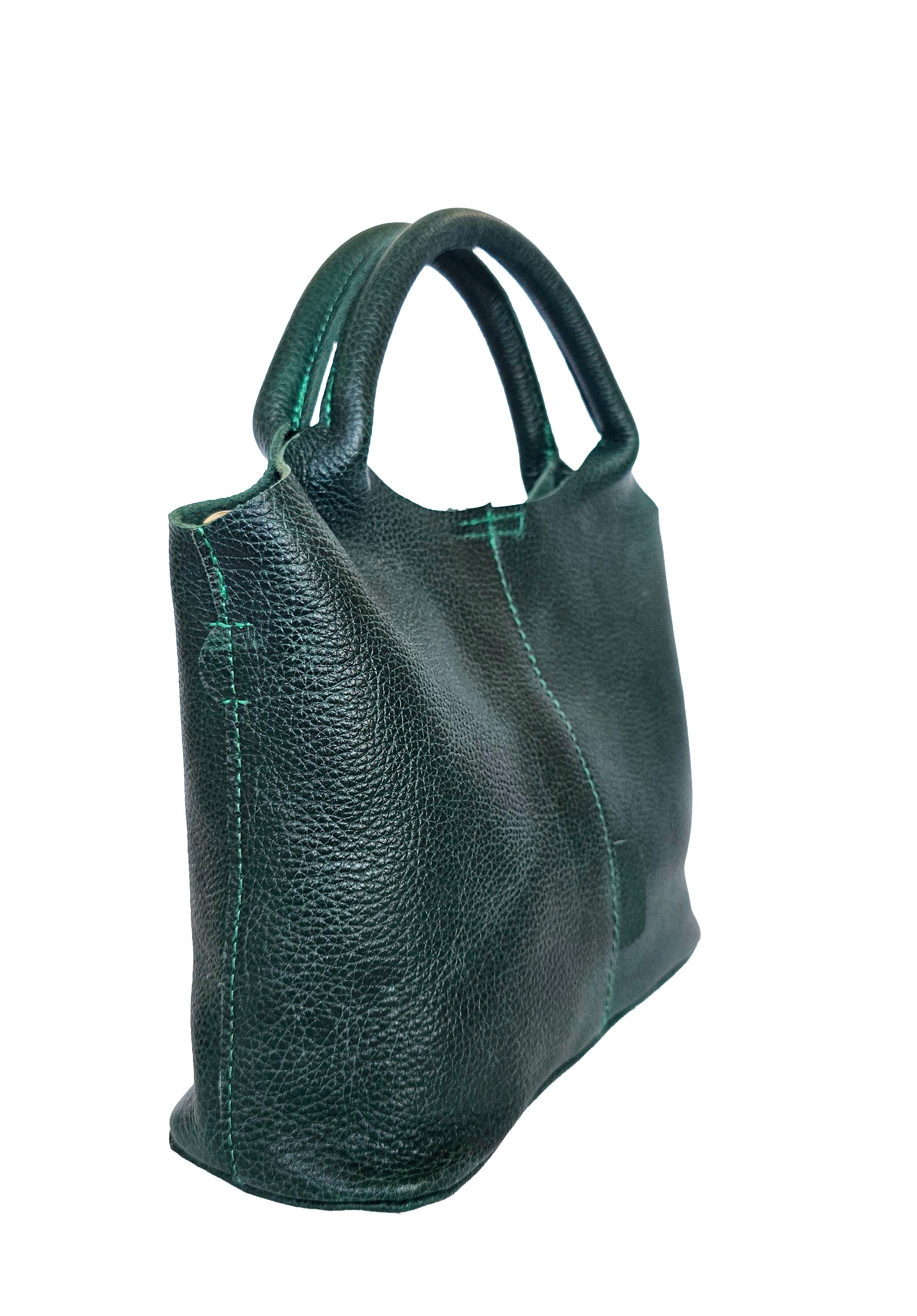 Valencia Leather Crossbody Bag- Green by MBH Leather, product view 5