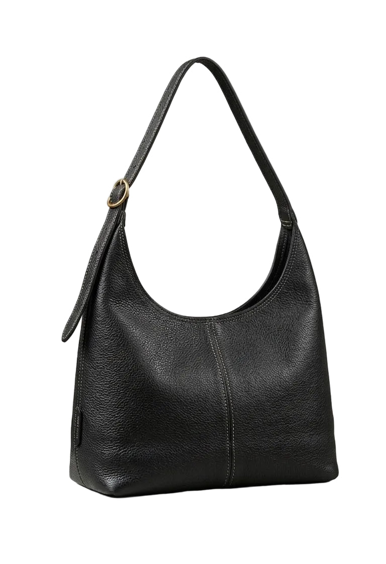 Verona Buckle Shoulder Purse – Black by MBH Leather, product view 1