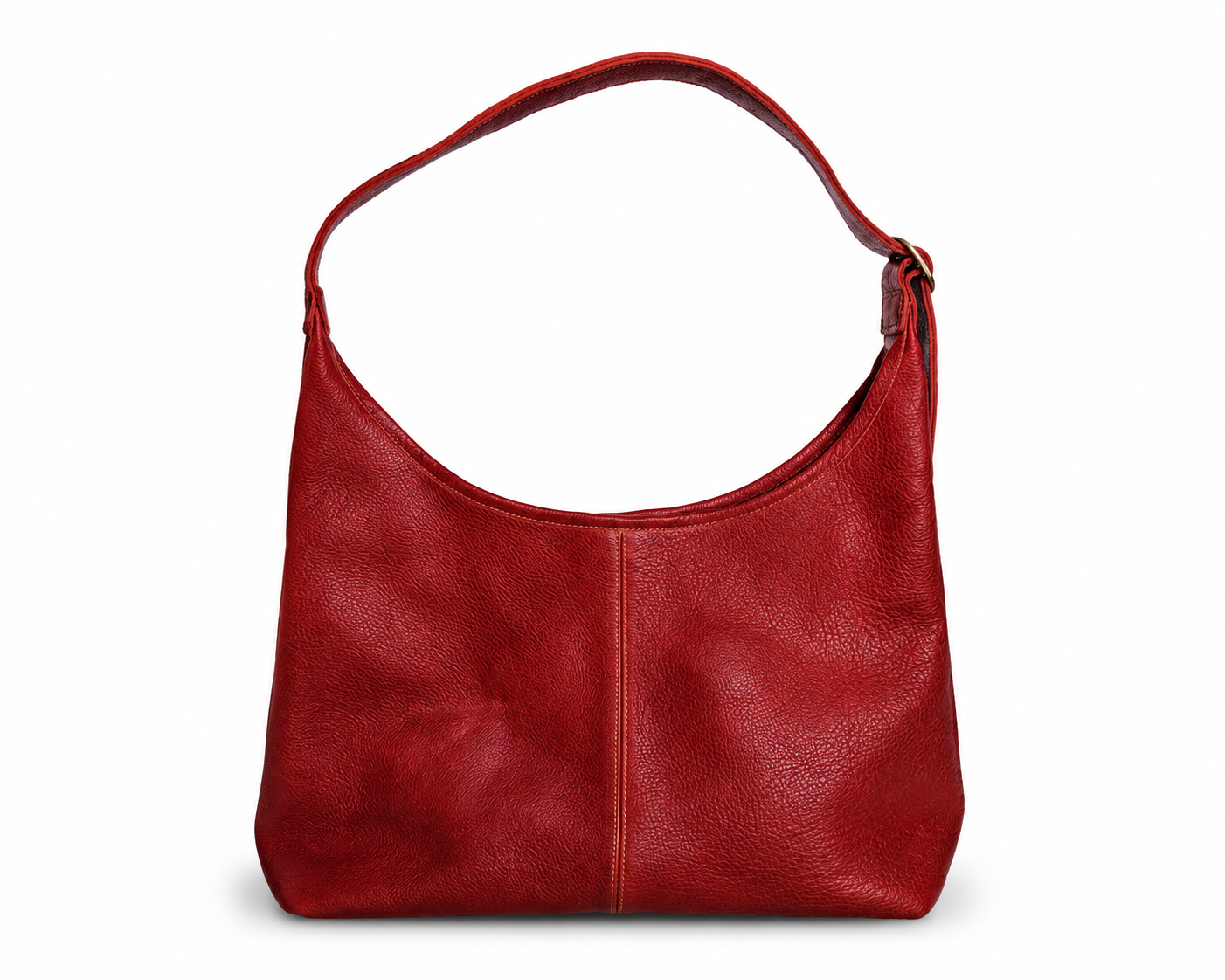 Verona Buckle Shoulder Purse – Crimson Red by MBH Leather, product view 2
