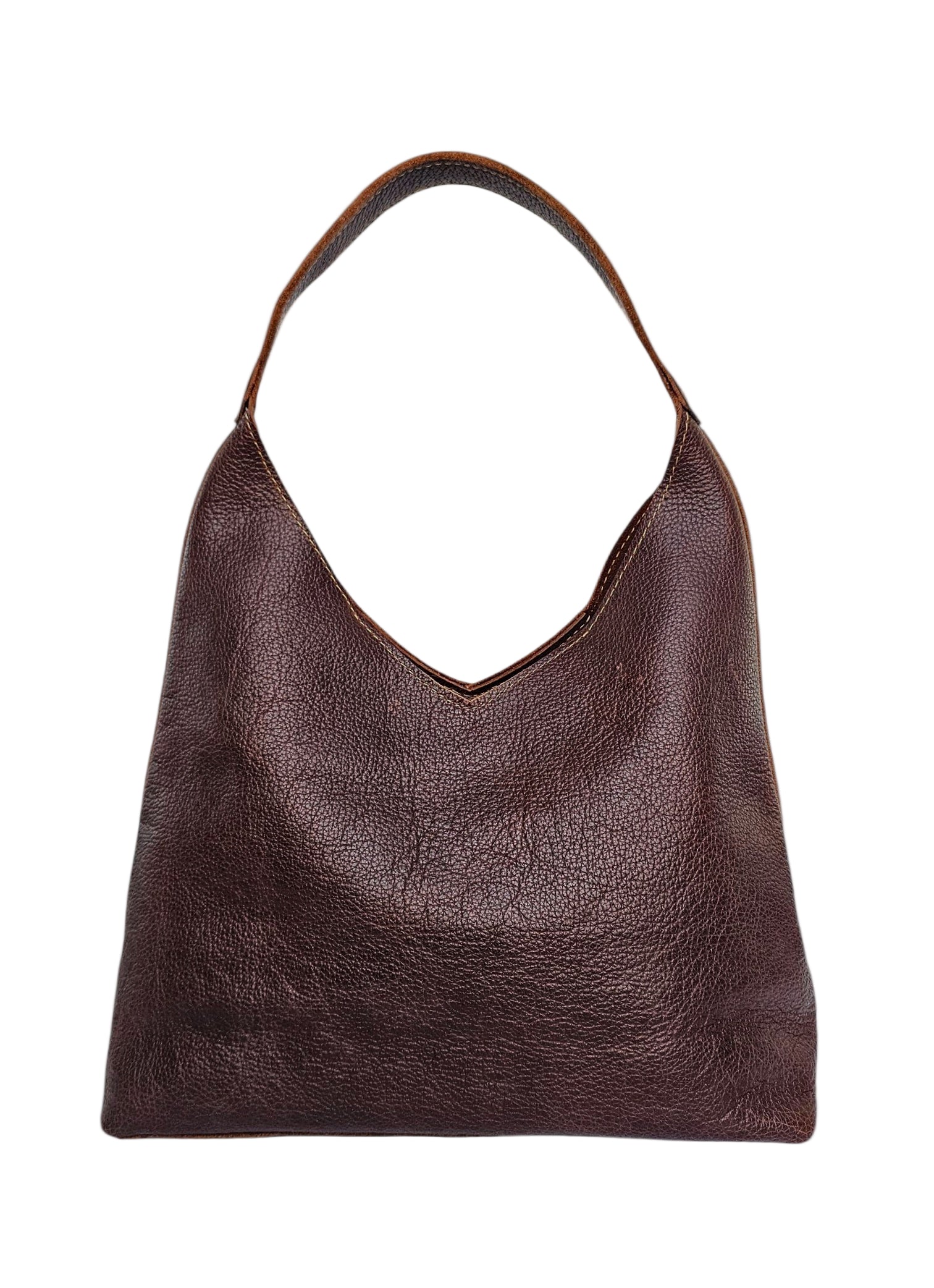 Verona Classic Shoulder Bag – Chestnut by MBH Leather, product view 1