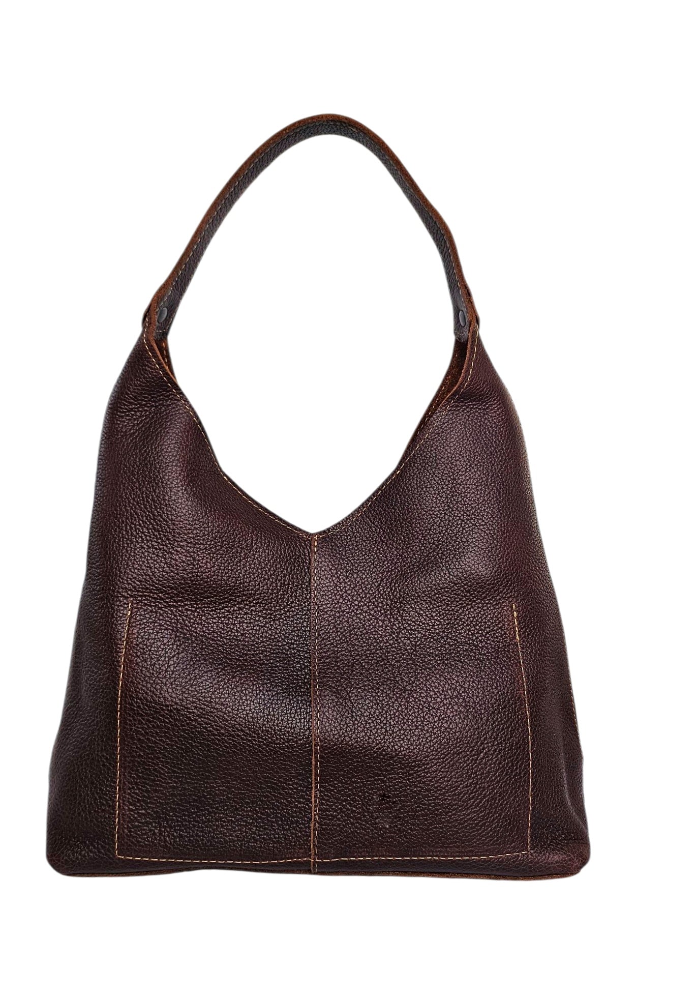 Verona Classic Shoulder Bag – Chestnut by MBH Leather, product view 3