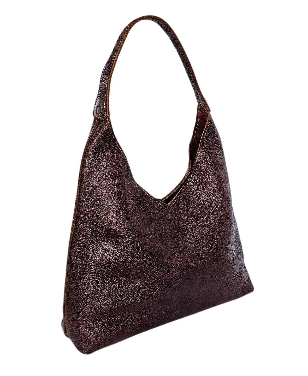 Verona Classic Shoulder Bag – Chestnut by MBH Leather, product view 4