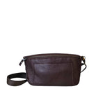 Voyager Sling Crossbody Bag - Dark Brown by MBH Leather, product view 2